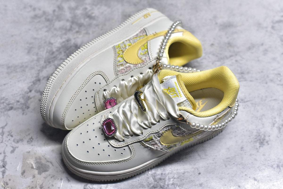 Nike Air Force 1 Low 'Buttercream Pearl · Spring Whisper' — Hand-Painted Custom | FJ7740-160